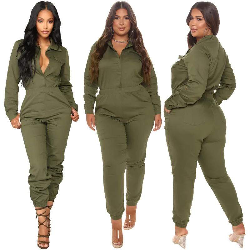 Cotton Elastic Long Sleeve New Style Women's Slim Fit European and American Jumpsuit Ladies Super Large Suit 5XL Size Loose 2021
Cotton Elastic Long Sleeve New Style Women's Slim Fit European and American Jumpsuit Ladies Super Large Suit 5XL Size Loose 2021