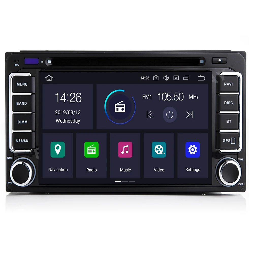 2 Din Android 10 8 core 4 + 64G Автомобильный dvd-плеер Радио Стерео Gps навигация для Toyota Hilux Vios Old