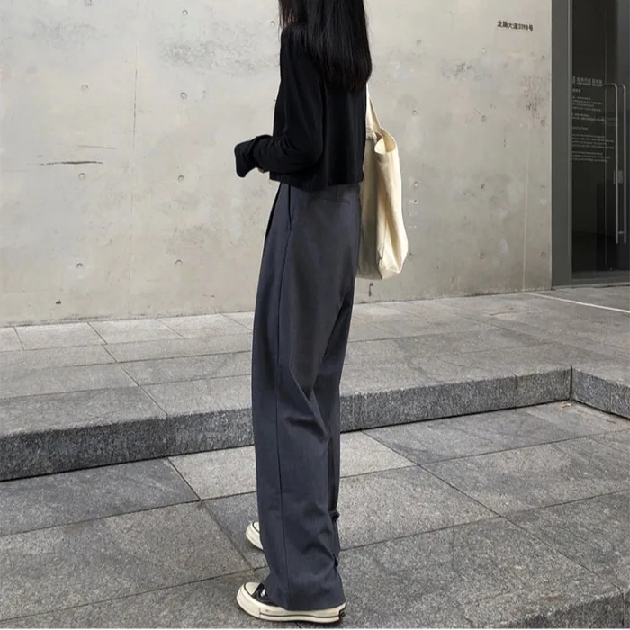 Pants for Women 2020 New Spring Korean Style Black Casual Pants High Waist Slimming Wide Leg Pants Smooth Straight-Leg Trousers
Pants for Women 2020 New Spring Korean Style Black Casual Pants High Waist Slimming Wide Leg Pants Smooth Straight-Leg Trousers