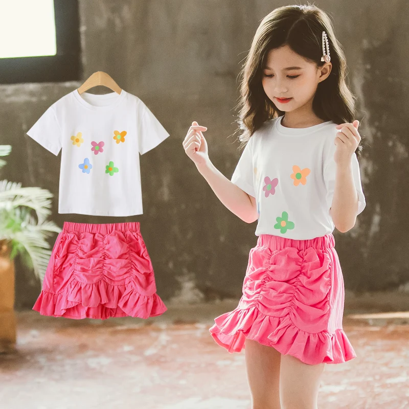 Children Clothing Sets Summer Girls Clothes Cotton Print Short Sleeve T-shirt+Skirt 2Pcs Kids Girl Sports Suit 4 6 8 10 12 Years
Children Clothing Sets Summer Girls Clothes Cotton Print Short Sleeve T-shirt+Skirt 2Pcs Kids Girl Sports Suit 4 6 8 10 12 Years
