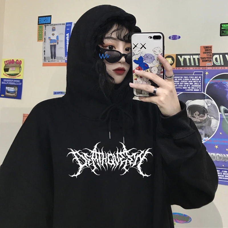Gothic casual punk plus size Vintage winter female Letter Harajuku ins loose long sleeve hip hop pocket hooded fun sweatshirt
Gothic casual punk plus size Vintage winter female Letter Harajuku ins loose long sleeve hip hop pocket hooded fun sweatshirt