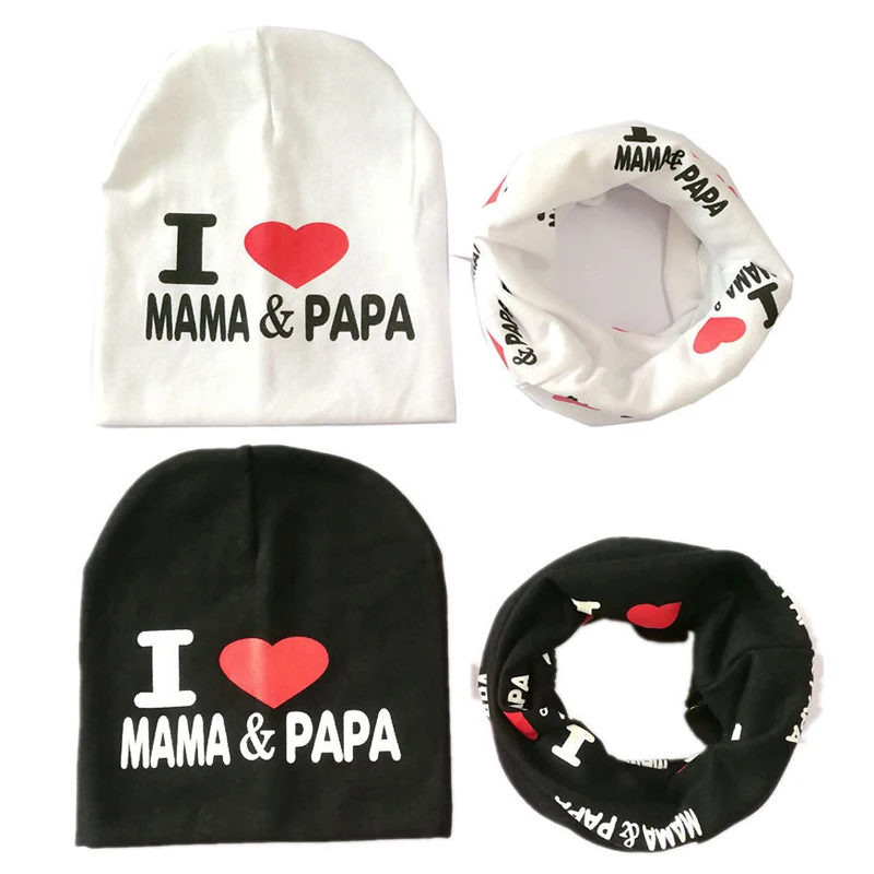 Baby Hat Scarf Set I Love MAMA PAPA Printing Cap Boy Girls Beanie Collar Suit Newborn Winter Ear Warmer Cotton Letter Scarves
Baby Hat Scarf Set I Love MAMA PAPA Printing Cap Boy Girls Beanie Collar Suit Newborn Winter Ear Warmer Cotton Letter Scarves