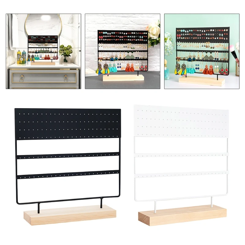 Earring Stand Display Rack 3-Tier Ear Stud Holder Jewelry Organizer Ear Studs Earring Holder 144 Holes with Wood Base
Earring Stand Display Rack 3-Tier Ear Stud Holder Jewelry Organizer Ear Studs Earring Holder 144 Holes with Wood Base