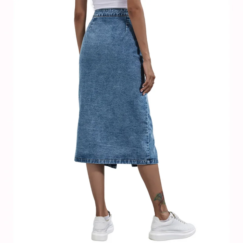 Long Skirt Women Korean Ins High Waist Single Breasted Streetwear Casual Pocket Mid-calf Denim Skirt Blue Straight Skirts
Long Skirt Women Korean Ins High Waist Single Breasted Streetwear Casual Pocket Mid-calf Denim Skirt Blue Straight Skirts