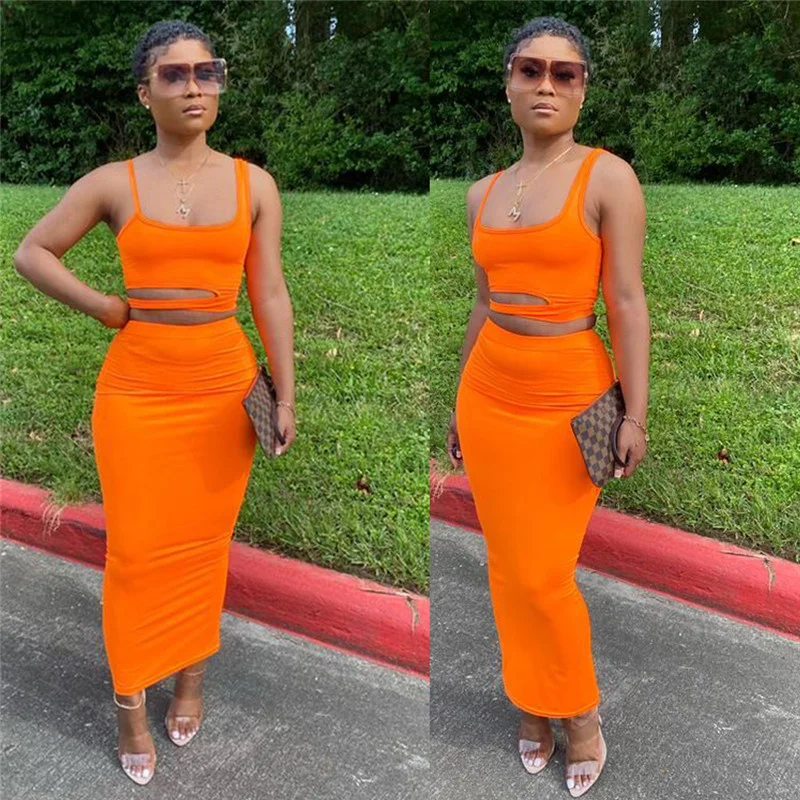 hirigin Summer Women 2 Pieces Set Sleeveless Hollow Out Tank Crop Tops Long Maxi Skirts Sexy Night Club Tracksuits Streetwear
hirigin Summer Women 2 Pieces Set Sleeveless Hollow Out Tank Crop Tops Long Maxi Skirts Sexy Night Club Tracksuits Streetwear