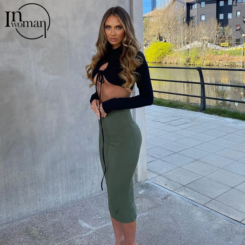 Inwoman Sexy 2021 Lace Up Long Sleeve Two 2 Piece Set Summer Outfits Ladeis Matching Sets Bodycon Halter Crop Top and Pants Sets
Inwoman Sexy 2021 Lace Up Long Sleeve Two 2 Piece Set Summer Outfits Ladeis Matching Sets Bodycon Halter Crop Top and Pants Sets