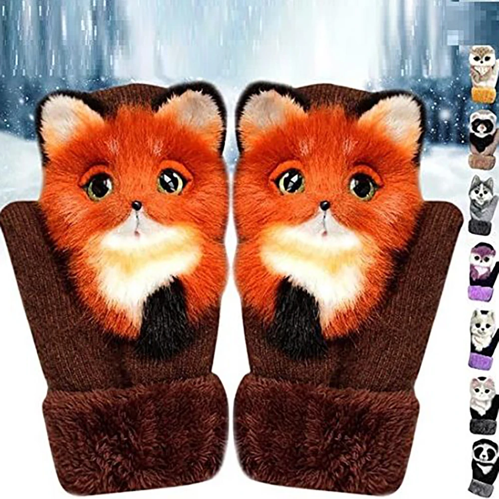 Cute Warm Winter Fur Plush Knitted Gloves 3d Fluffy Cartoon Animal Decor Outdoor Windproof Thermal Warm Mittens Girls Gloves
Cute Warm Winter Fur Plush Knitted Gloves 3d Fluffy Cartoon Animal Decor Outdoor Windproof Thermal Warm Mittens Girls Gloves