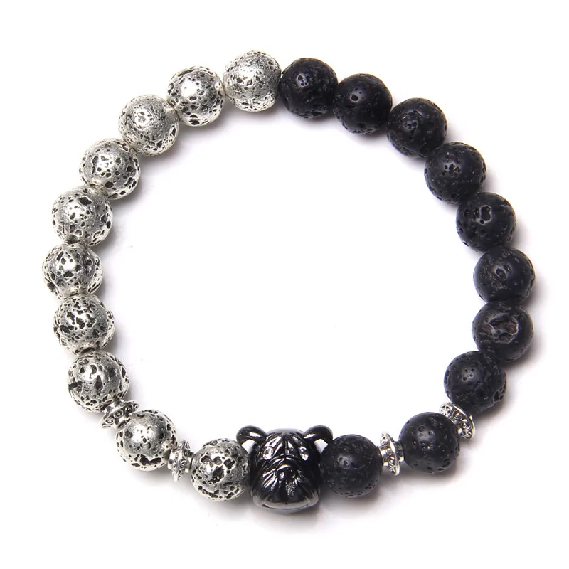 Electroplate Silver Color Lava Stone Bracelets Men Wolf/Dog Charm Bracelet For Women Natural Howlite Pulsera Amulet Jewelry
Electroplate Silver Color Lava Stone Bracelets Men Wolf/Dog Charm Bracelet For Women Natural Howlite Pulsera Amulet Jewelry