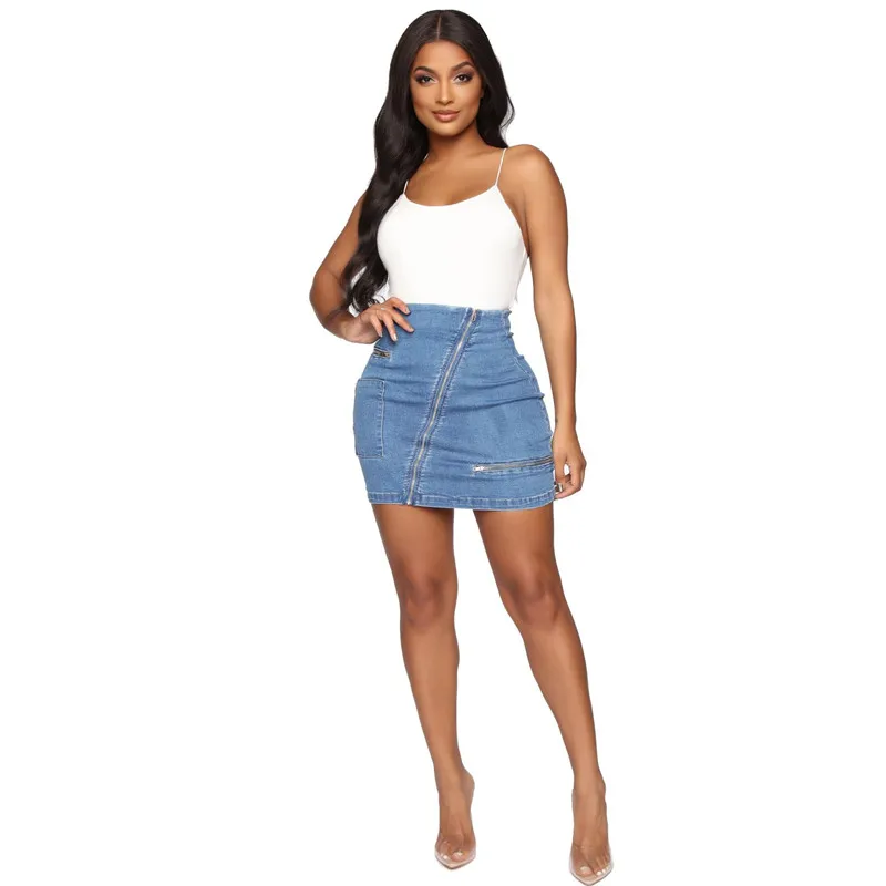 Women Fashion Denim Skirt Zipper High Waist Slim Jeans Skirts Stretch Summer Blue Buttocks Mini Skirt Denim Pencil Skirts Womens
Women Fashion Denim Skirt Zipper High Waist Slim Jeans Skirts Stretch Summer Blue Buttocks Mini Skirt Denim Pencil Skirts Womens