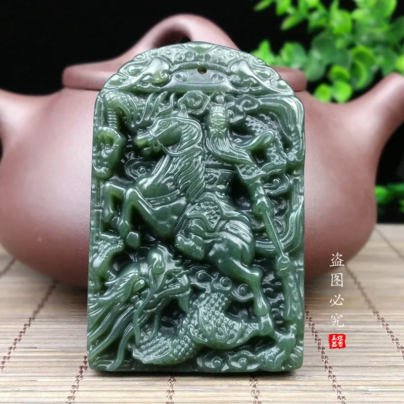 100% NATURAL HETIAN GREEN JADE PENDANT HORSE RIDING GUANYU JADE NECKLACE BRAND MEN JADE JEWELRY CERTIFICATE JADEITE JADE
100% NATURAL HETIAN GREEN JADE PENDANT HORSE RIDING GUANYU JADE NECKLACE BRAND MEN JADE JEWELRY CERTIFICATE JADEITE JADE