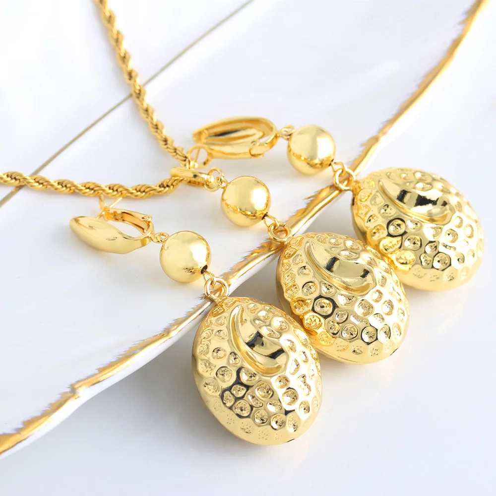 3Pcs Gold Plated Jewelry Set for Women Beads Dangle Earrings Necklace for Dubai African Weddings Anniversary Party Accessories
3Pcs Gold Plated Jewelry Set for Women Beads Dangle Earrings Necklace for Dubai African Weddings Anniversary Party Accessories