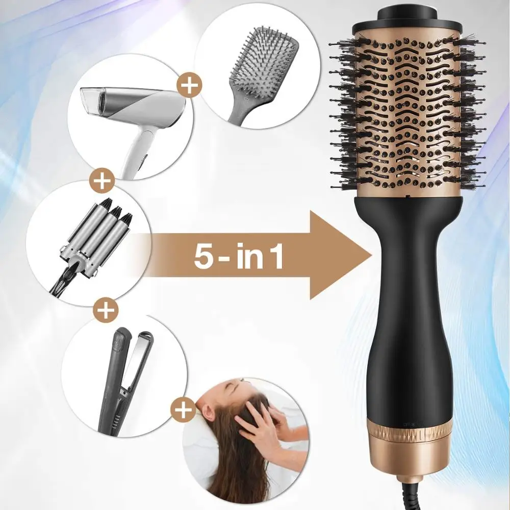 Professional One Step Hair Dryer and Volumizer Blow Hairdryer With Hair Styler Straightener Curling Iron Comb Brush
Professional One Step Hair Dryer and Volumizer Blow Hairdryer With Hair Styler Straightener Curling Iron Comb Brush