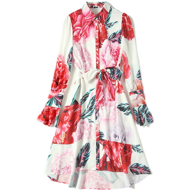 2021 Autumn Spring Floral Boho Shirt Dress Woman Turn Down Collar Long Flare Sleeve Bow Sashes Elegant Mini Dress Vestido S78016
2021 Autumn Spring Floral Boho Shirt Dress Woman Turn Down Collar Long Flare Sleeve Bow Sashes Elegant Mini Dress Vestido S78016