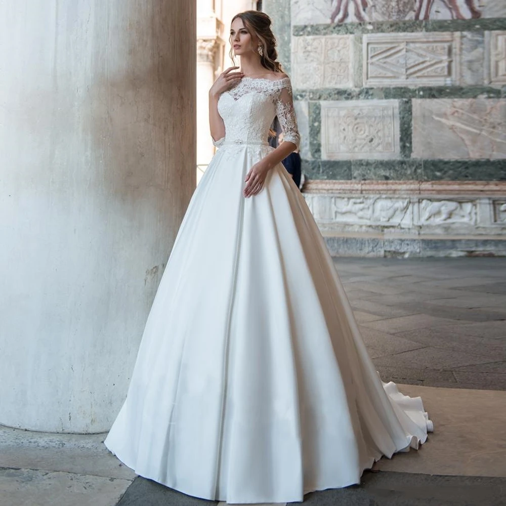 Vestidos de Noiva A-line Lace Wedding Dress Long Sleeves Off Shoulder Tulle Puffy Bride Gowns Casamento Mariage
Vestidos de Noiva A-line Lace Wedding Dress Long Sleeves Off Shoulder Tulle Puffy Bride Gowns Casamento Mariage