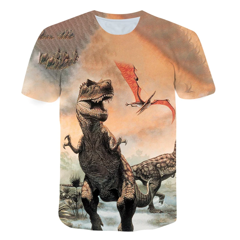 Jurassic Park Dinosaur 3D printing round neck short-sleeved children's T-shirt top Explosive boutique children's clothing 
Jurassic Park Dinosaur 3D printing round neck short-sleeved children's T-shirt top Explosive boutique children's clothing