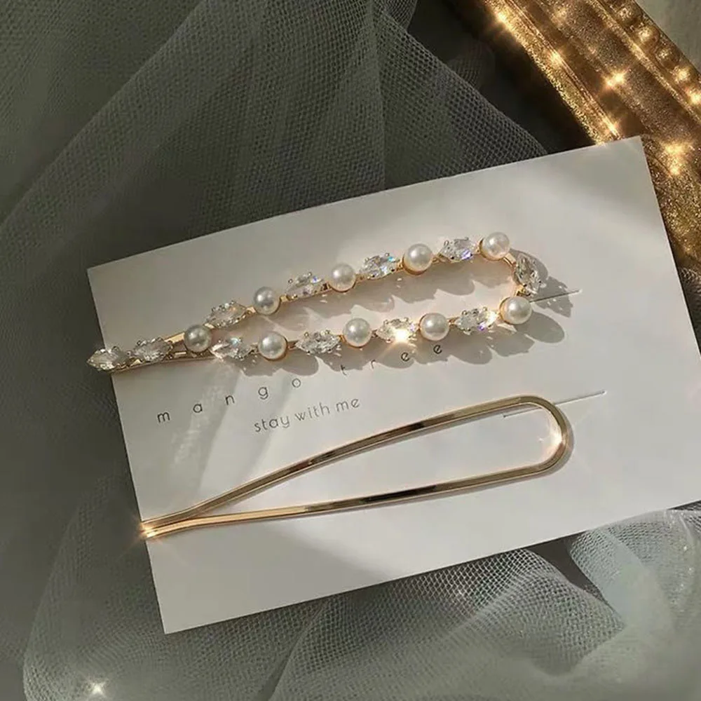 Girls Hair Dress Metal Gold Hairpins Metal Pearl Hairpin Combination Minimalist Sweet Wind Bangs Clip Word Clip Side Clip Card
Girls Hair Dress Metal Gold Hairpins Metal Pearl Hairpin Combination Minimalist Sweet Wind Bangs Clip Word Clip Side Clip Card