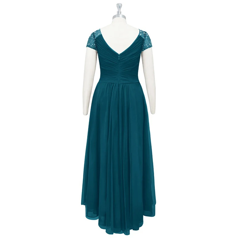 Vintage Simple Mother of The Bride Dress V-neck Short Sleeve Wedding Party Gowns Chiffon Beaded Pleat Mother Dresses for Wedding
Vintage Simple Mother of The Bride Dress V-neck Short Sleeve Wedding Party Gowns Chiffon Beaded Pleat Mother Dresses for Wedding