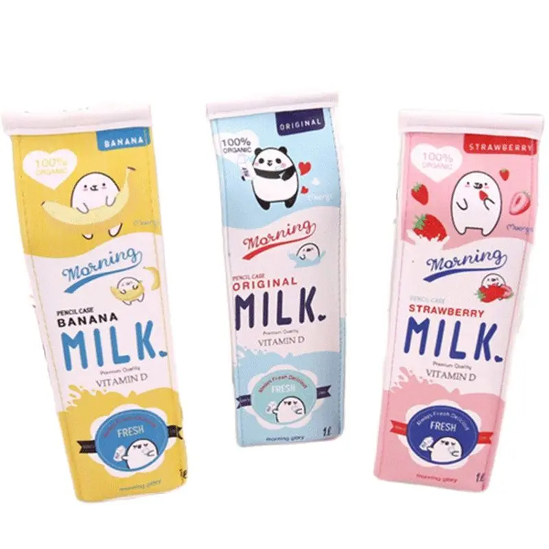 Pencil Case PU Leather Cute Milk Box Zipper Pencilcase Stationery Storage Bag for School Student Gifts концелярия для школы
Pencil Case PU Leather Cute Milk Box Zipper Pencilcase Stationery Storage Bag for School Student Gifts концелярия для школы