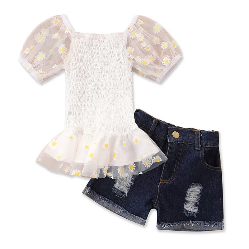 2021 Kid Girls Clothes Children Short Sleeve Square Collar Tops Shorts Children's Sets
2021 Kid Girls Clothes Children Short Sleeve Square Collar Tops Shorts Children's Sets