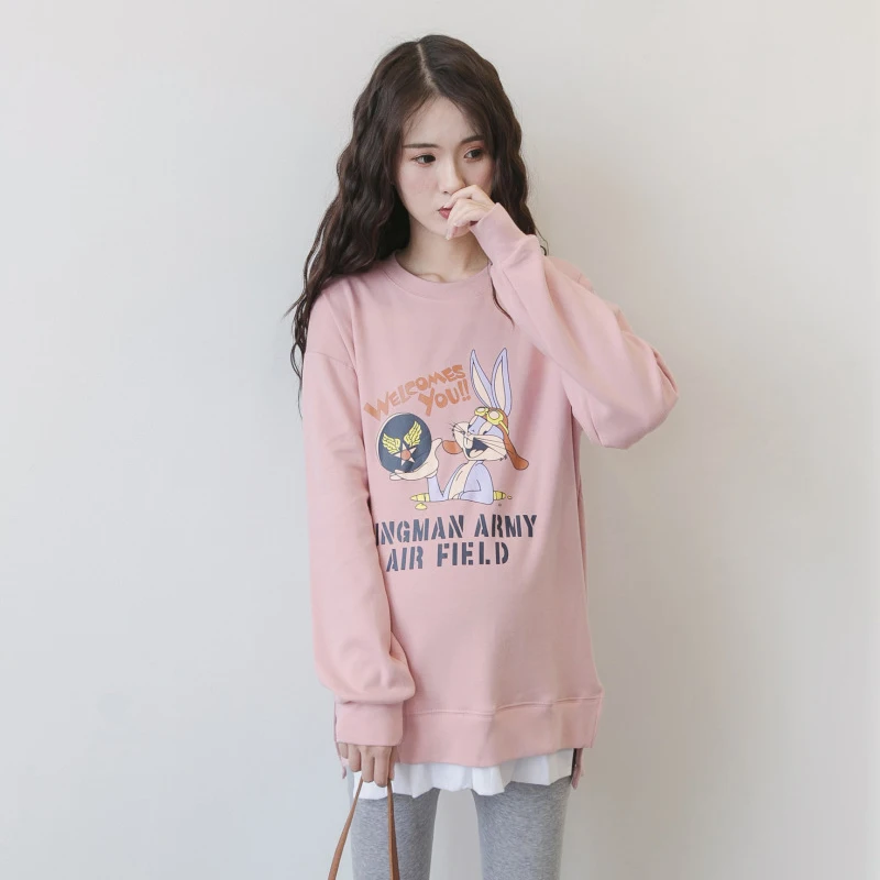 Pregnant Maternity Clothes Sweatshirts Women Hoodie Maternity Pullover Pure Cotton Cartoon Print Splicing False Two Pieces 9033
Pregnant Maternity Clothes Sweatshirts Women Hoodie Maternity Pullover Pure Cotton Cartoon Print Splicing False Two Pieces 9033
