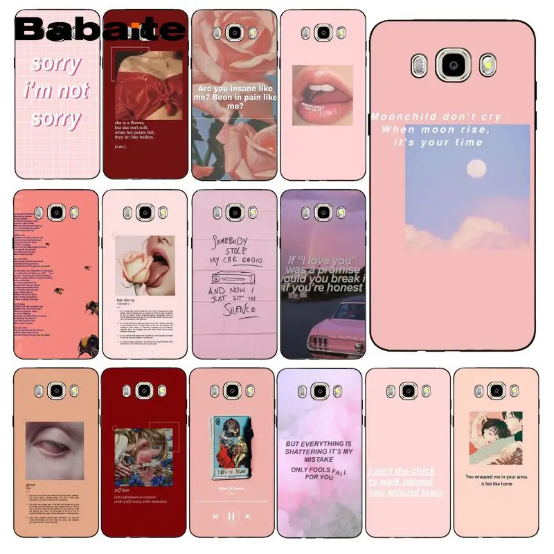 Розовый чехол для телефона Babaite с изображением текста песен Samsung Galaxy J7 J6 J8 J4 J4Plus DUO