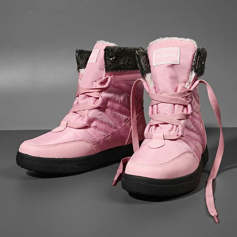 Winter Women Boots Platform Shoes Keep Warm Mid-Calf Snow Boots Ladies Lace-up Comfortable Quality Waterproof Chaussures Femme 
Winter Women Boots Platform Shoes Keep Warm Mid-Calf Snow Boots Ladies Lace-up Comfortable Quality Waterproof Chaussures Femme