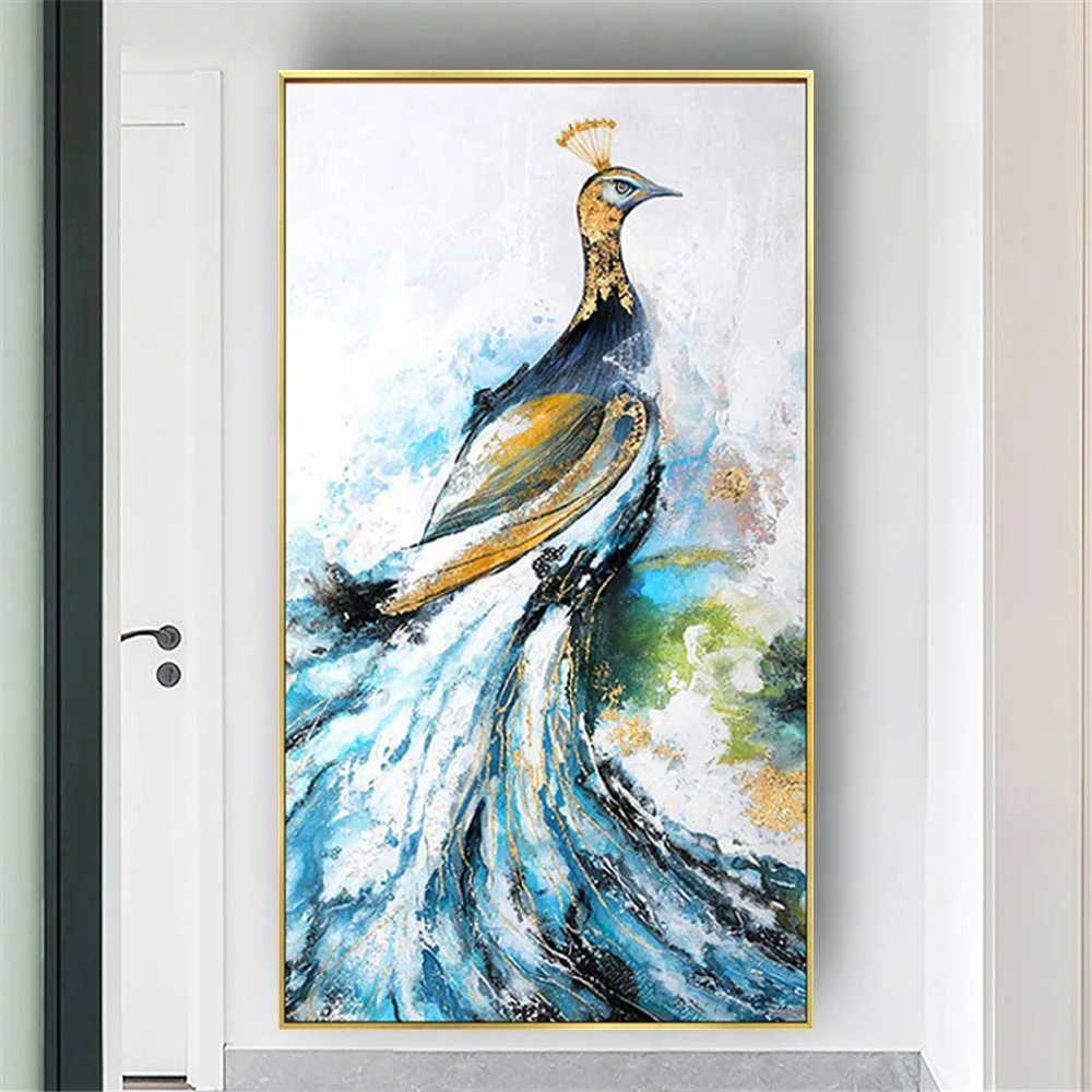 Abstract Home Decor Hand Painted Animals Oil Painting on Canvas Wall Art Beautiful Peacock Pictures for Living Room wall Decor 
Abstract Home Decor Hand Painted Animals Oil Painting on Canvas Wall Art Beautiful Peacock Pictures for Living Room wall Decor