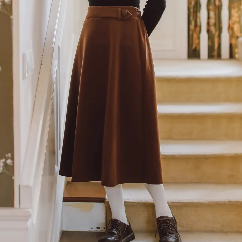 2020 HOT Autumn winter Skirt Women Vintage High waist A-line Cotton skirt Sashes Retro female skirts High quality
2020 HOT Autumn winter Skirt Women Vintage High waist A-line Cotton skirt Sashes Retro female skirts High quality