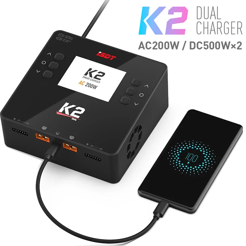 ISDT K2 AC 200W DC 500W*2 Dual Channel Balance Lipo Discharger Charger for Lipo NiMh Pb Battery RC FPV Racing Drone RC Parts
ISDT K2 AC 200W DC 500W*2 Dual Channel Balance Lipo Discharger Charger for Lipo NiMh Pb Battery RC FPV Racing Drone RC Parts