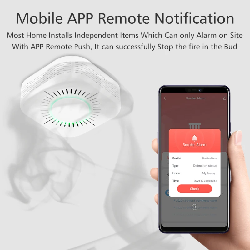 TUYA Wifi Smoke Detectors Fire Portable Smoke Detector Home Safe Security Smoke Alarm Sensor APP Smart Home
TUYA Wifi Smoke Detectors Fire Portable Smoke Detector Home Safe Security Smoke Alarm Sensor APP Smart Home
