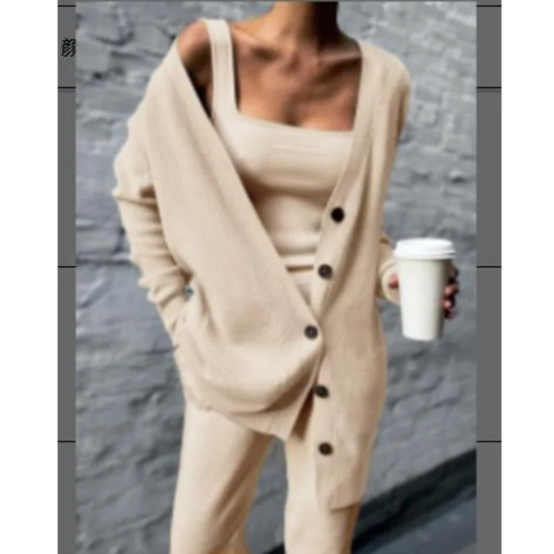 Donsignet Womens Knitted Three Piece Suit 2021 Spring Autumn New Coat Vest Pants Suit for Women
Donsignet Womens Knitted Three Piece Suit 2021 Spring Autumn New Coat Vest Pants Suit for Women