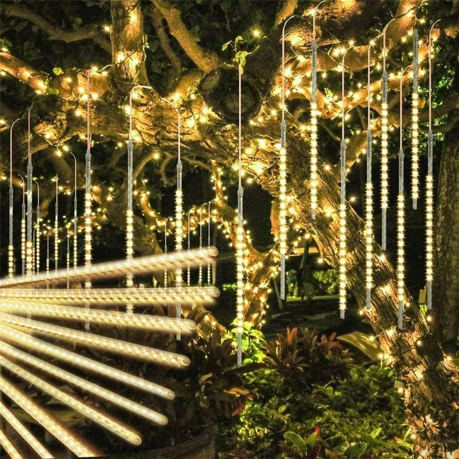 

Twinkle Star Meteor Shower Rain Light 8 Tubes 288 LED Valentine Icicle Light Snow Falling Christmas Light Outdoor Raindrop Light