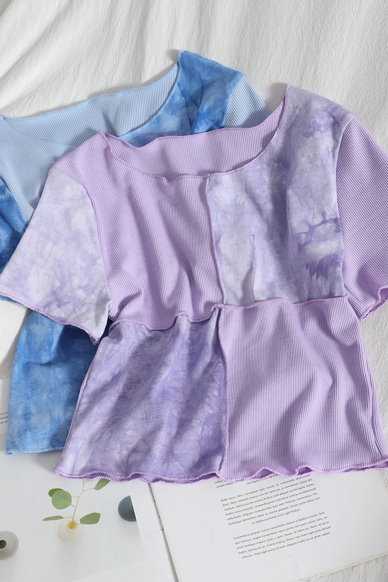 Fashion casual tie-dye slimming short-sleeved T-shirt top for women summer new Korean umbilical ears t-shirt women tee tops
Fashion casual tie-dye slimming short-sleeved T-shirt top for women summer new Korean umbilical ears t-shirt women tee tops