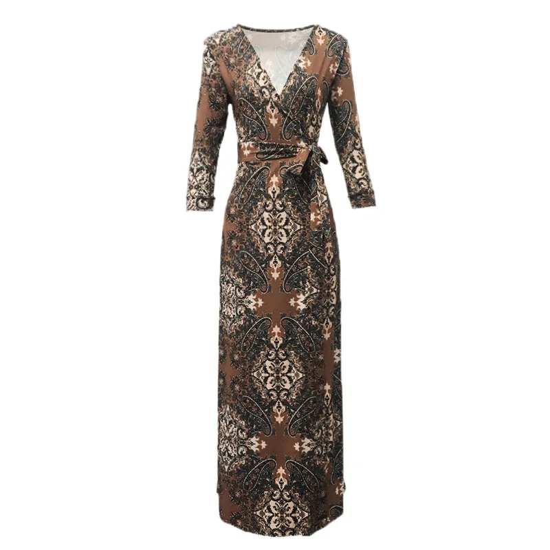 2020 New Style Elegant Elegant Seaside Holiday Elegant Printed Wrap Dress Beach Skirt Long Lace-up Slim Dress
2020 New Style Elegant Elegant Seaside Holiday Elegant Printed Wrap Dress Beach Skirt Long Lace-up Slim Dress