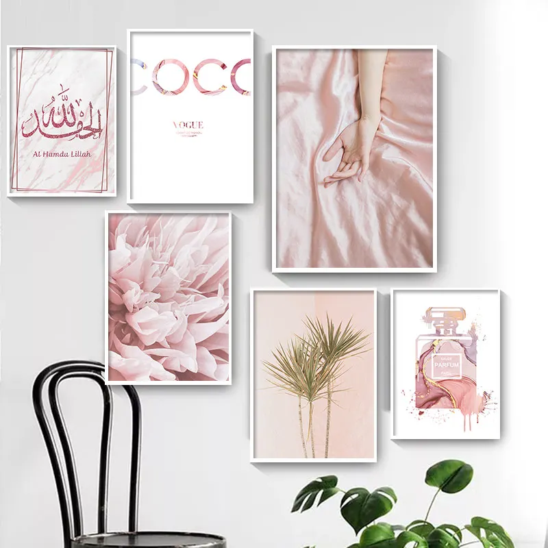 Wall Art Pictures Print Pink Perfume Floral Islamic Calligraphy Marble Posters Canvas Paintings Living Room Interior Home Decor 
Wall Art Pictures Print Pink Perfume Floral Islamic Calligraphy Marble Posters Canvas Paintings Living Room Interior Home Decor