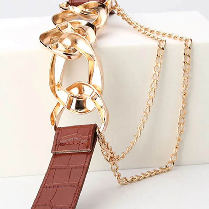 Dress Coat Sweater Lady Decorative Waistband Faux Leather Thick Chain Waist Strap Punk Fashion Women Belt Solid Color Waist Belt
Dress Coat Sweater Lady Decorative Waistband Faux Leather Thick Chain Waist Strap Punk Fashion Women Belt Solid Color Waist Belt