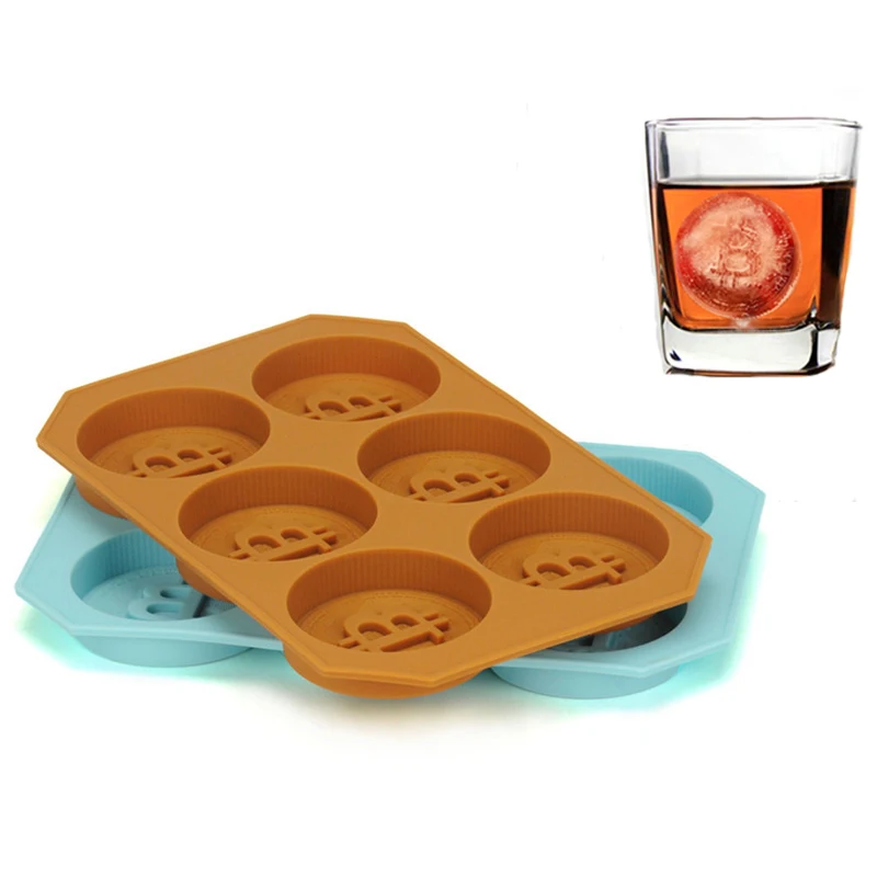 

Bitcoin Silicone Ice Cube Mold Tray Freeze Mold Bar Pudding Jelly Chocolate Maker Mold Ice Cube Jelly Money Soap Molds Pastry