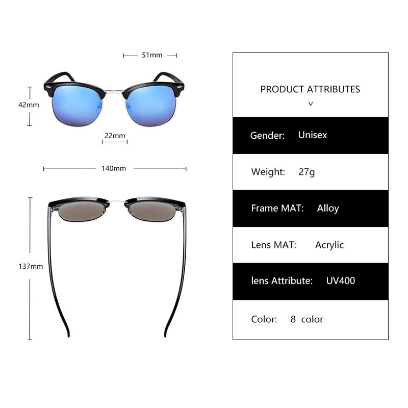JZU Fashion Polarized Sunglasses Women Men Driving Sunglass Classic Retro Brand Designer Square Shades Sun Glasses Male Eyewear
JZU Fashion Polarized Sunglasses Women Men Driving Sunglass Classic Retro Brand Designer Square Shades Sun Glasses Male Eyewear