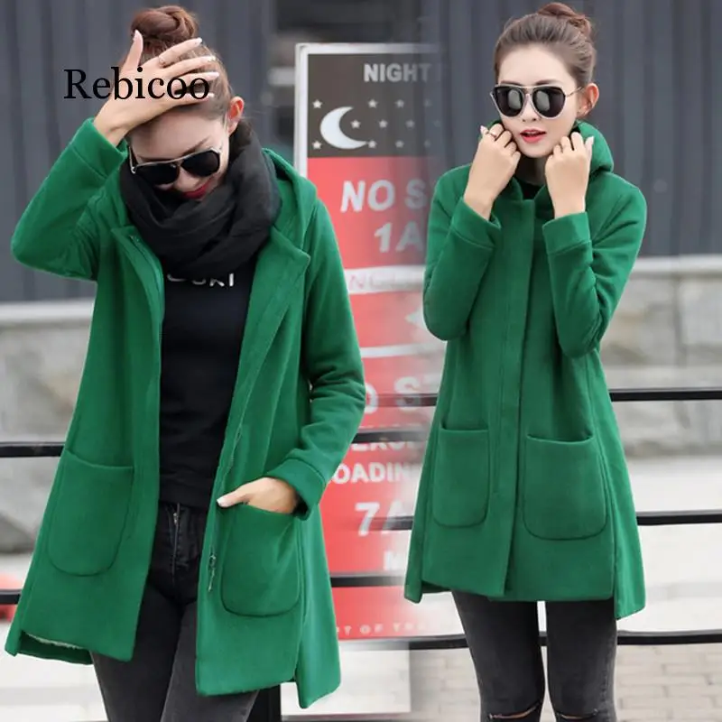 2019 new Korean version of the long section plus velvet thick large size women's sweater hooded loose student jacket
2019 new Korean version of the long section plus velvet thick large size women's sweater hooded loose student jacket