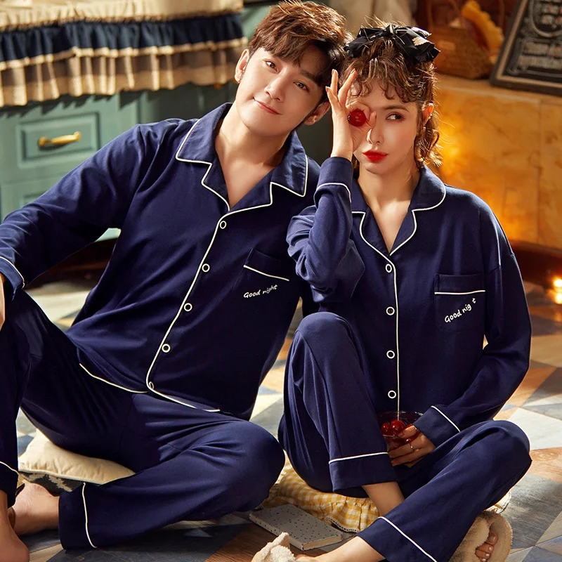 Spring Autumn Couple Pajamas set 100% Cotton Women Pajama Suit Long-sleeve Casual Men Pyjamas Plus Size Pijamas Lovers Sleepwear
Spring Autumn Couple Pajamas set 100% Cotton Women Pajama Suit Long-sleeve Casual Men Pyjamas Plus Size Pijamas Lovers Sleepwear