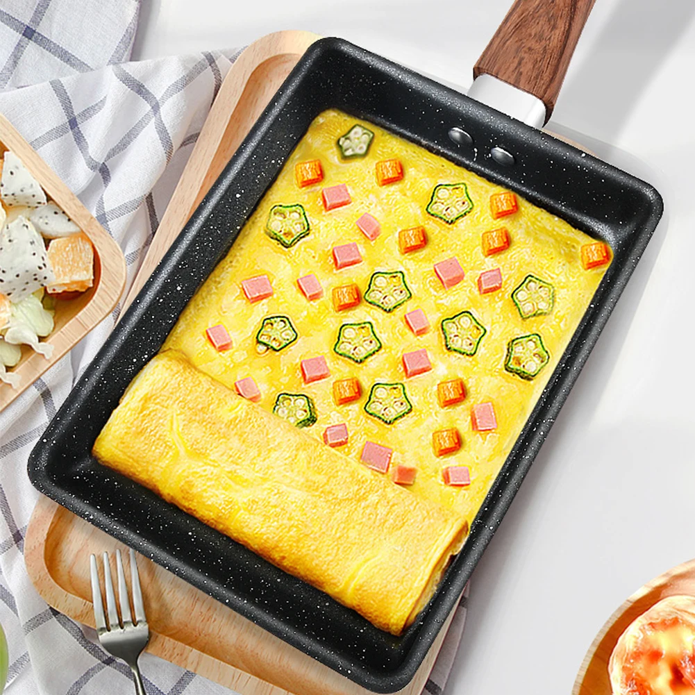 Japanese Omelette Frying Pan Tamagoyaki Egg Pan Wood Handle Nonstick Fry Egg Pan Pancake for Gas Induction Cooker Kitchen Gadget
Japanese Omelette Frying Pan Tamagoyaki Egg Pan Wood Handle Nonstick Fry Egg Pan Pancake for Gas Induction Cooker Kitchen Gadget