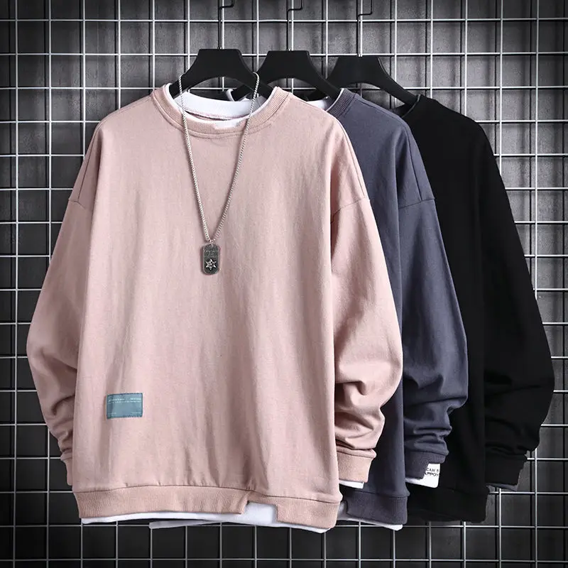 Men T-Shirts Oversize Autumn Tops New Fake Two-piece O Neck T Shirts Mens Long-sleeve T-shirt Loose Trend Casual Top Men Clothes
Men T-Shirts Oversize Autumn Tops New Fake Two-piece O Neck T Shirts Mens Long-sleeve T-shirt Loose Trend Casual Top Men Clothes