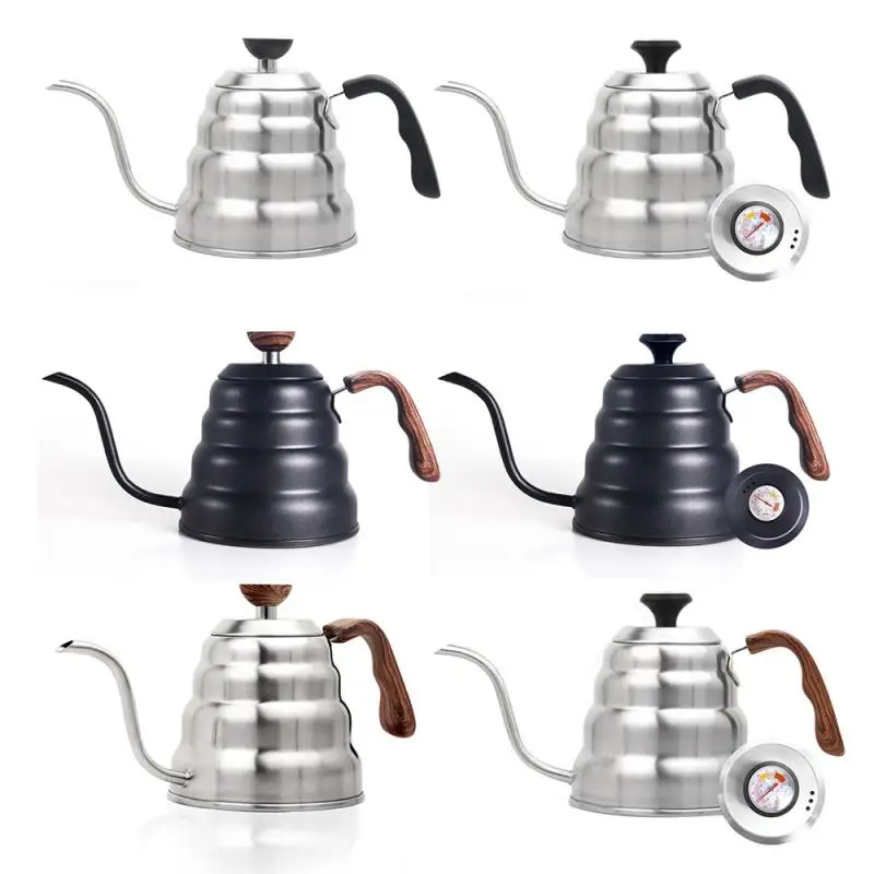 304 Stainless Steel Coffee Kettle With Temperature Control Gooseneck Thin Hand Coffee Pots Spout Household Teapot Hot 1/1.2L
304 Stainless Steel Coffee Kettle With Temperature Control Gooseneck Thin Hand Coffee Pots Spout Household Teapot Hot 1/1.2L