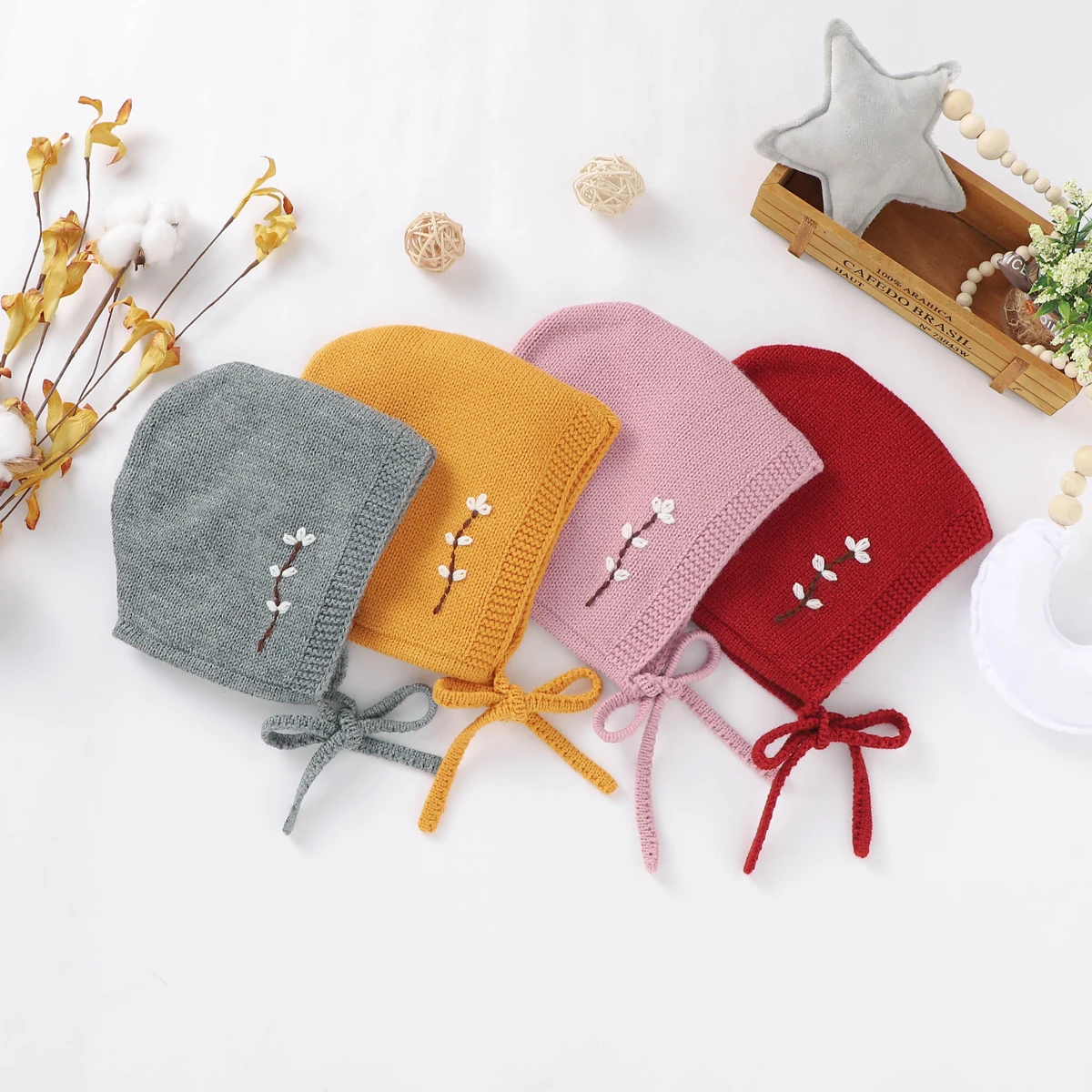 Newborn Baby Bonnet Knit Floral Warm Beanie Cap with Chin Strap for Infant Boys Girls
Newborn Baby Bonnet Knit Floral Warm Beanie Cap with Chin Strap for Infant Boys Girls