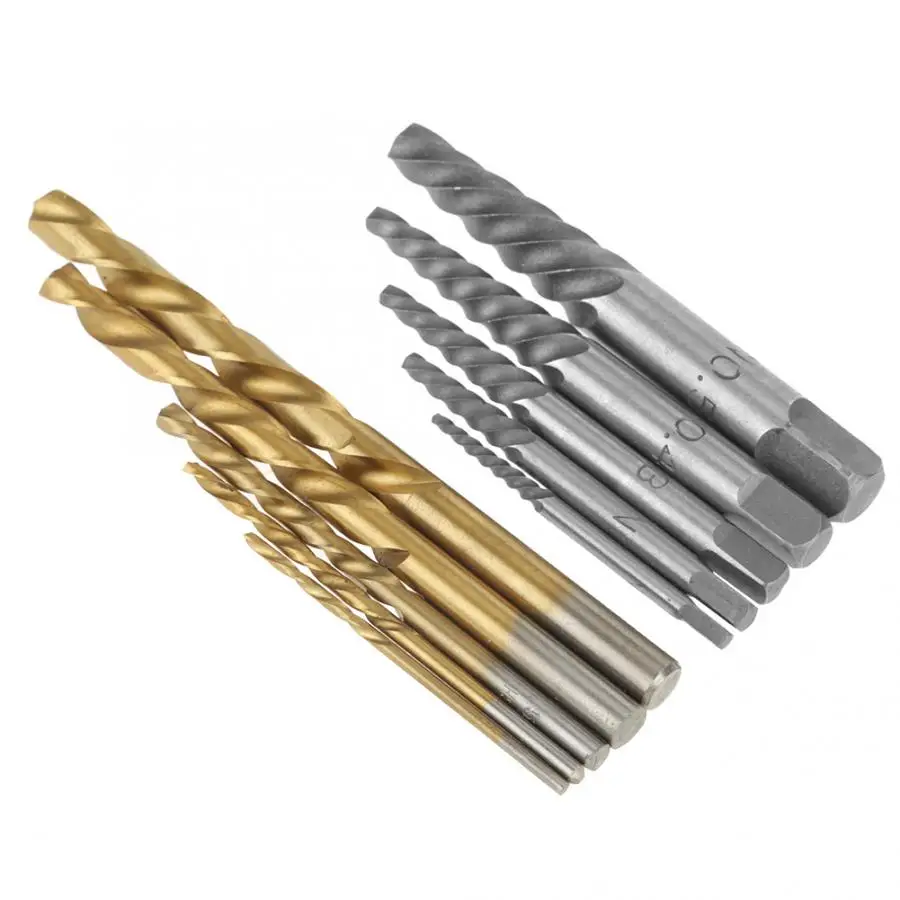 10Pcs Screw Extractor and Left Hand Cobalt Drill Bits Set Bolt Remover Easy Out Kit Hand Tools Kit
10Pcs Screw Extractor and Left Hand Cobalt Drill Bits Set Bolt Remover Easy Out Kit Hand Tools Kit