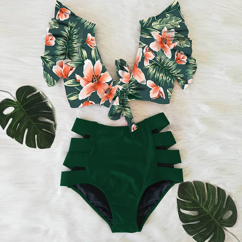Sexy Bikinis New Double Shoulder Ruffle Bikini Set High Waist Swimwear Swimsuit V-Neck Bathing Suit Beach Wear Swim
Sexy Bikinis New Double Shoulder Ruffle Bikini Set High Waist Swimwear Swimsuit V-Neck Bathing Suit Beach Wear Swim