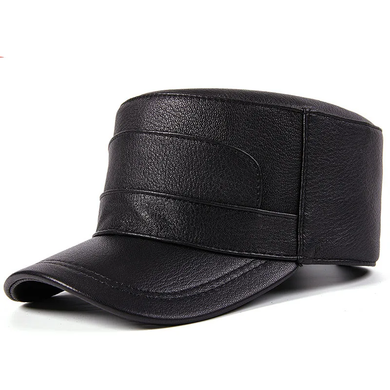 2021 Men's Hat Fashion Sheepskin Leather Military Hats For Men Genuine Leather Black Flat Top Captain Cap Travel Cadet Hat
2021 Men's Hat Fashion Sheepskin Leather Military Hats For Men Genuine Leather Black Flat Top Captain Cap Travel Cadet Hat