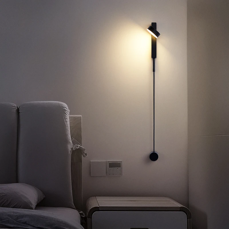 Светодиодные Настенные светильники с выключателем современное черное освещение
