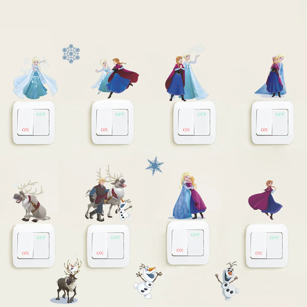 Мультфильм Холодное сердце Эльза Анна принцесса Олаф Sven Kristoff наклейки на стену