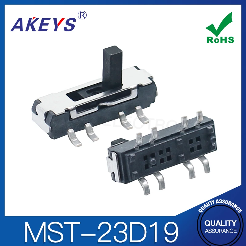 20PCS MST-23D19 MINI slide switch 2P3T SMD SMT 8 pin 3 position mini toggle switches micro slide switches without fixed pin
20PCS MST-23D19 MINI slide switch 2P3T SMD SMT 8 pin 3 position mini toggle switches micro slide switches without fixed pin